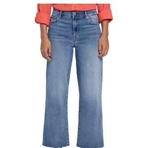 7 For All Mankind Alexa Cropped Blue Denim Jeans